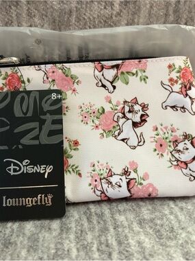 Loungefly Disney Marie Floral Cosmetic Bag - White, Pink, Green
